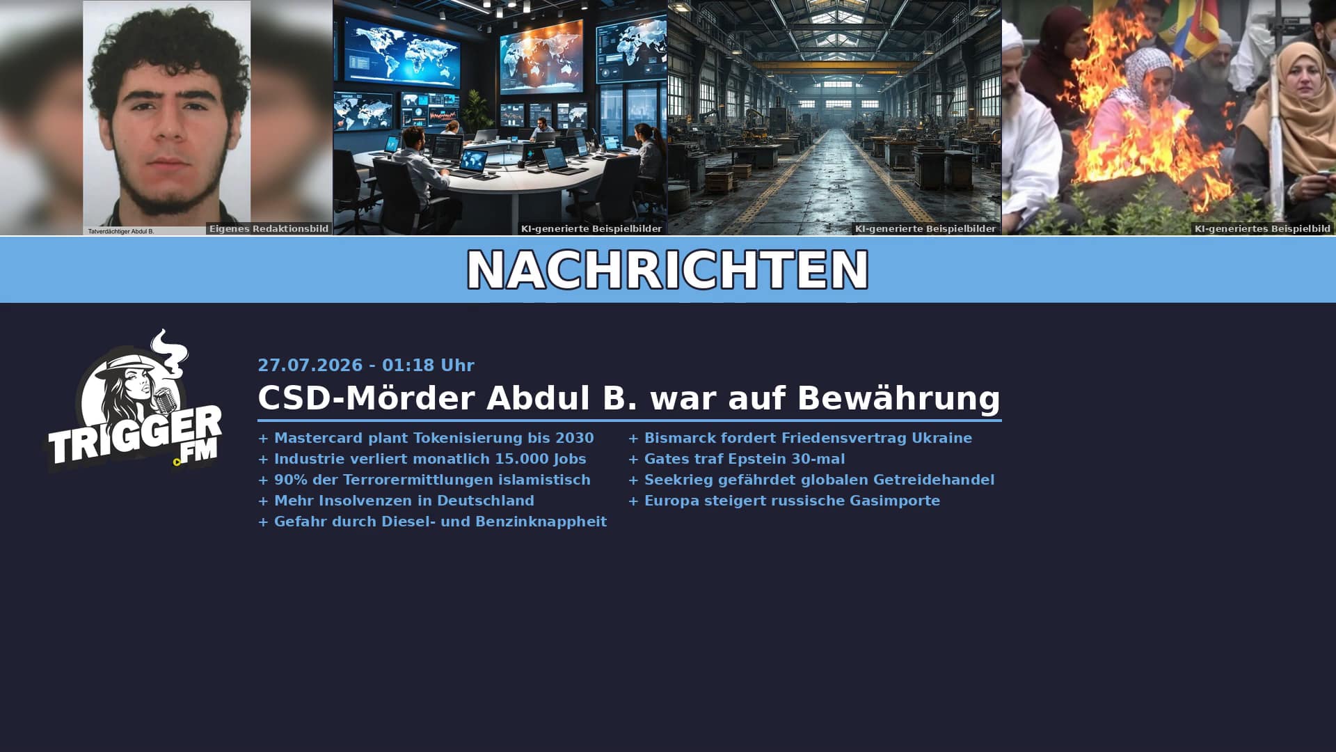 TriggerFM: Nachrichten der Freien Medien vom 27.07.2026