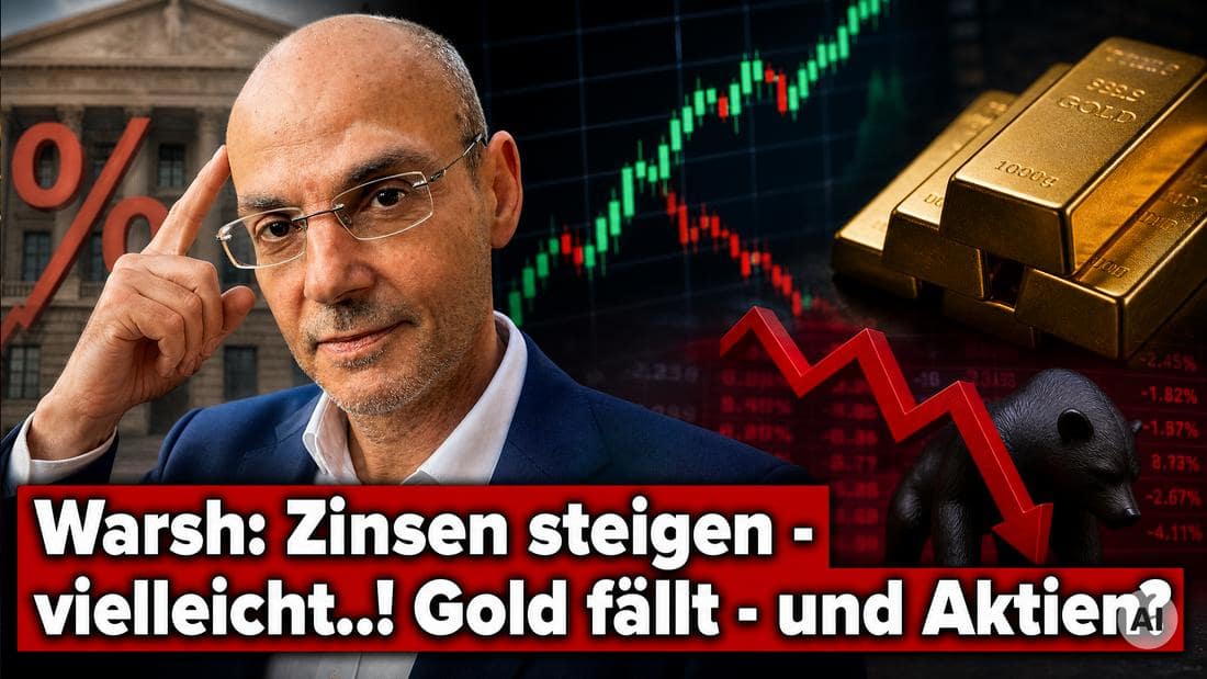 Finanzexperte vor fallendem Aktien- und Goldkurs, steigende Zinsen im Fokus.