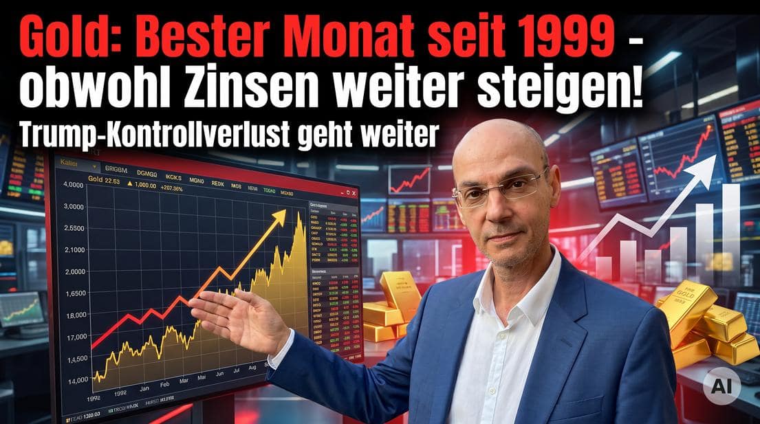 Goldpreis steigt im besten Monat seit 1999 trotz Zinsanstieg.