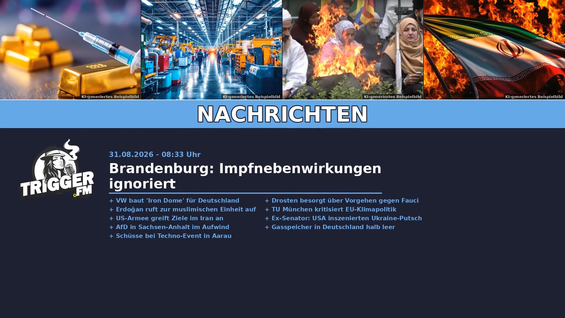 TriggerFM: Nachrichten der Freien Medien vom 31.08.2026