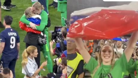 PSG versus Arsenal: Selbst gebastelte russische Flagge wird zum emotionalen Bild des Abends PSG versus Arsenal: Selbst gebastelte russische Flagge wird zum emotionalen Bild des Abends