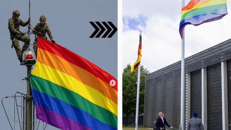 Wahnsinns-Ticker: „KI-Pride“ – Verteidigungsministerium lässt Regenbogenflagge hissen Wahnsinns-Ticker: „KI-Pride“ – Verteidigungsministerium lässt Regenbogenflagge hissen