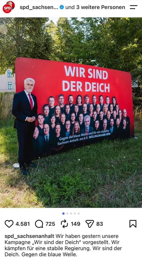 Peinlicher Patzer: SPD zieht mit Nazi-Slogan gegen die AfD in den Wahlkampf in Sachsen-Anhalt Peinlicher Patzer: SPD zieht mit Nazi-Slogan gegen die AfD in den Wahlkampf in Sachsen-Anhalt