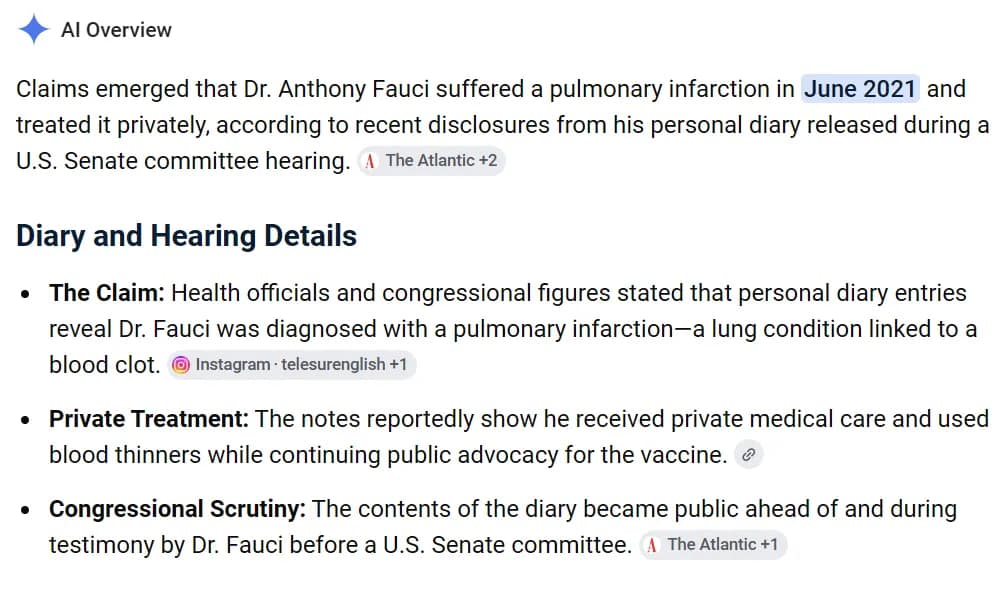 Tony Fauci erlitt eine COVID-Impfschädigung Tony Fauci erlitt eine COVID-Impfschädigung
